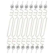 16PCS Disco  Straws, Disco Party Decorations Straws with  Silver Disco  Decor, 70s Disco Party Supplies