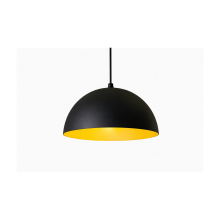 Lampenschirm Pendelleuchte 38 cm Metall E27 Hängelampe Deckenleuchte Schwarz Gold Modern – Ohne Leuchtmittel