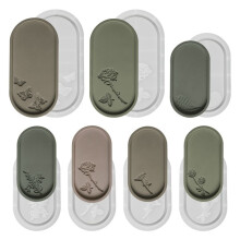 7PCS Oval Storage Tray Cement Silicone Mold DIY Rose Flower Butterfly Carving Coaster Mold Resin Concrete Plaster Mould