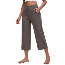 Women Soft High Waist Work Trousers Business Casual-Khaki S