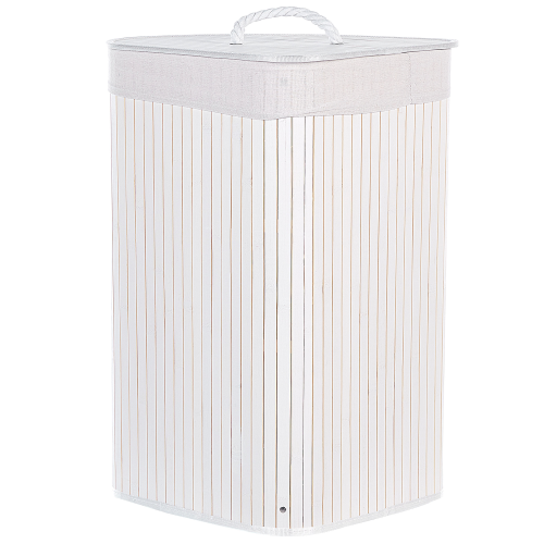 Beliani Laundry Basket MATARA Bamboo White 57 L 2