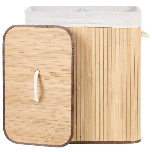 Beliani Laundry Basket KANDY Bamboo Light Brown 100 L 2