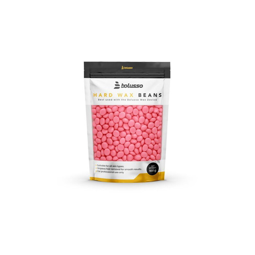 Bolusso Pink Wax Pearls 100g â Stripless Wax for Face and Body â Precise Hair Removal, Long-Lasting Soft Skin