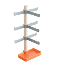 Space Saving Wood Rack For Storing Bike Helmet And-orange1 gray