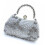 Stylish Glittering Beaded Evening Bag with Unique Shell-Silver 1