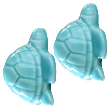 2 Pieces Handmade Ceramic Toilet Protectors Featuring Detailed