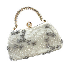 Stylish Glittering Beaded Evening Bag with Unique Shell-Gold