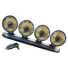 Draagbare USB-aangedreven ventilator met 4 koppen en 3-Geel
