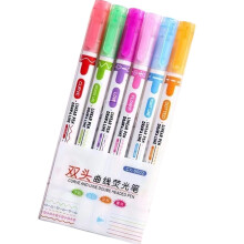 Marqueur surligneur Fluorescent Ă Double pointe, 6-double tĂŞte