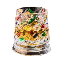 Hand Painted Rotating Whiskeys Glasses With 360 Degree-3