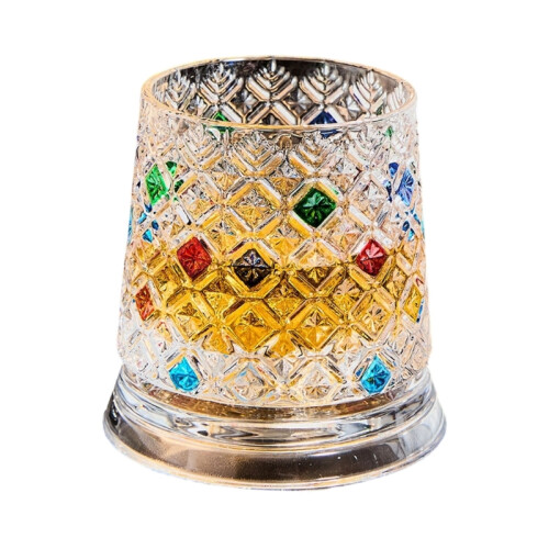 Hand Painted Rotating Whiskeys Glasses With 360 Degree-1