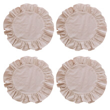 Polycotton Round Placemat With Nonslip Bottom-apricot 4 pieces