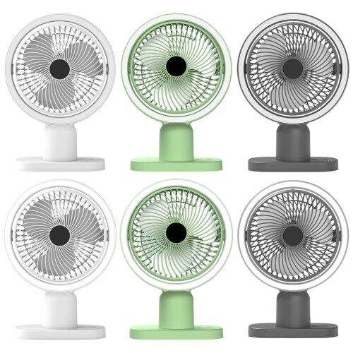 Compacte desktopventilator USB-aangedreven-Witte basis 2