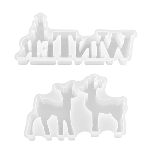 Le silicone de forme de cerf de lettrage d'hiver moule le-C 1