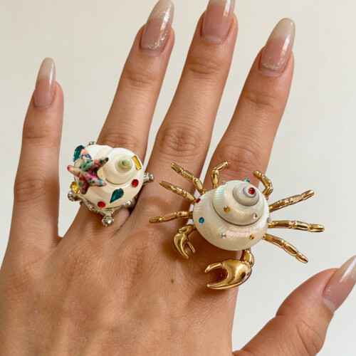 Unieke stapelbare ringen met zeethema met schelpontwerp-B 2