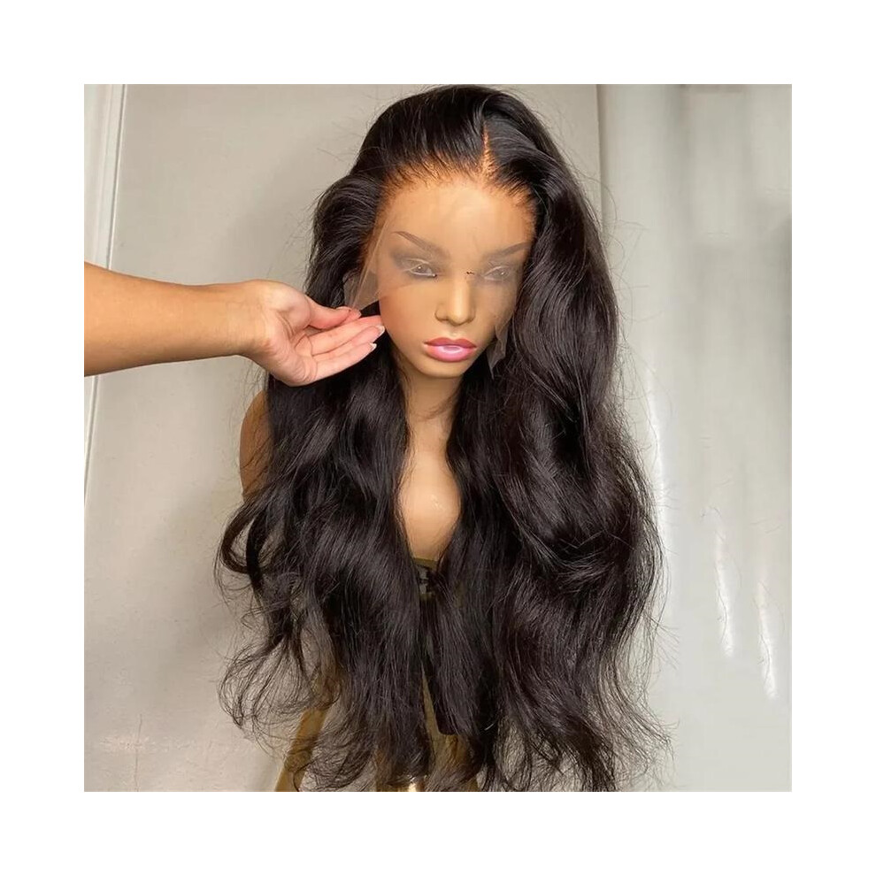 Unisex (13X4 Hd Lace Front Wig, 38Inch) Bling Hair 13X4 13X6 Glueless Brazilian Human Hair Wig 36 30Inch Body Wave Hd Transparent Lace Frontal Wig