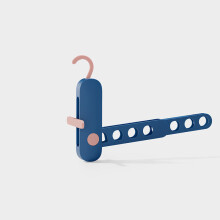 (Blue)Portable Foldable Clothes Hanger With Multiporosity Design For Travel Drying
