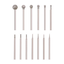 13 Pcs Shape Diamond Burr Diamond Mounted Grinding Burs Stone Carving Set with 3/32 Inch Mandrel for Rotary Tools