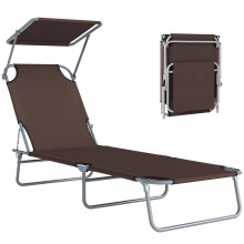 Tumbona Plegable Marrón 187 x 58 x 77 cm