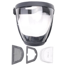 Arbetsskyddsmask Full Face Protector Shield Transparent Ansiktsskydd Ansiktsskydd DammtäT med 10 Filter Svart