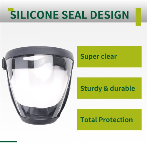 Work Protection Mask Full Face Protector Shield Transparent Facial Protector Face Dustproof with 10 Filter Black 1