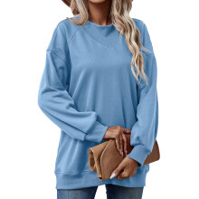 Dames sweatshirt met lange mouwen, ronde hals, pullover model, elastische stof, zacht en comfortabel, casual, lichtgewicht, losse pasvorm,