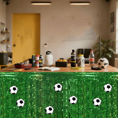 2pcs Soccer Themed Table Coverings With Cutout Designs-two sets 1