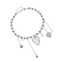Sweet And Edgy Pearls Necklace Unique Asymmetrical Design