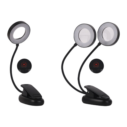Tragbare Clip-Schreibtischlampe, flexible-Doppelkopf 2