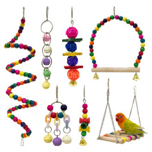 Vogel-Papageien-Spielzeug, bunte hängende Käfig-Kletterleiter