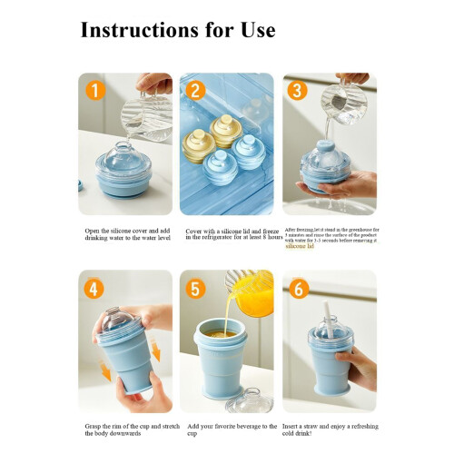 Portable Foldable Silicone Ice Spheres Mold-Gradient powder 2