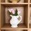 White Ceramic Jugs Vases With Pumpkin Texture And Handle 2