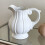 White Ceramic Jugs Vases With Pumpkin Texture And Handle 7