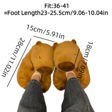 Sofá Capibara Zapatillas de Felpa Cobertura Completa Cálidas Interior Casa Zapatos Suela Antideslizante