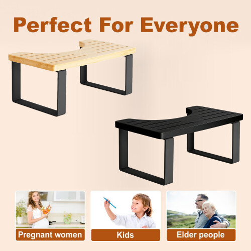 Nachhaltiger Holzhocker für Kinder,-Schwarz 2