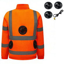 USB Powered Air Conditioned Work Coat With 3 Speed-Orange M
