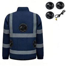 3 Speed USB Fan Cooled Workwear For Warehouse And-dark blue XXL