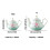 Elegant Floral Embossed Ceramic Teapot-white peony root 1.0L 5