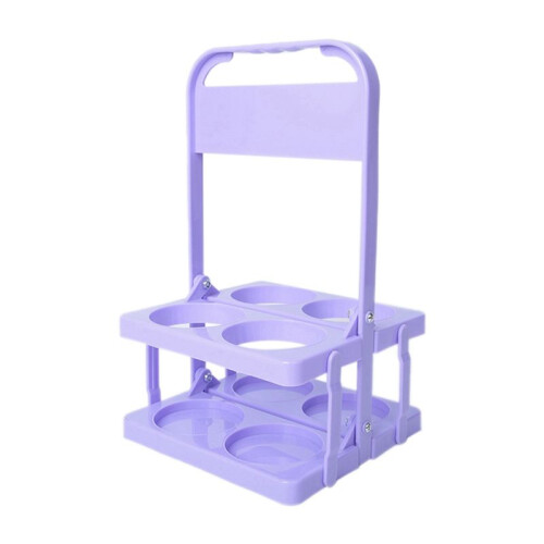 4 Holes Foldable Plastic Beverage Carrier,Reusable Drink Holder with Handle Portable Drink Holder Light