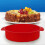 29 cm (11,42 tommer) 3D rund silikonkakeform for baking (rød) 3
