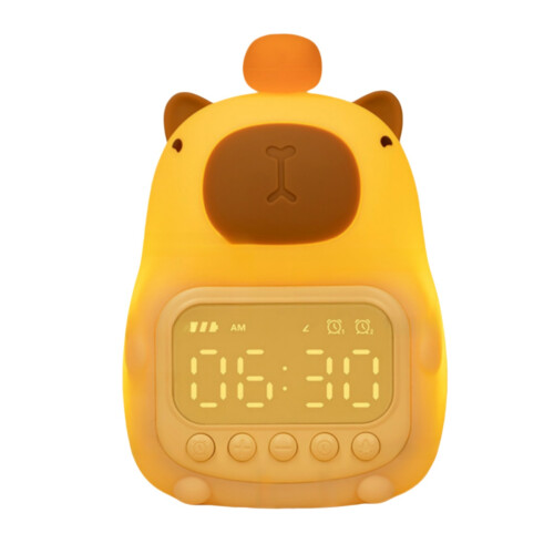 Capybara Themed Bedside LED Snooze Clock,Rechargeable Nightlight,Touch Control-the Perfectgift for S