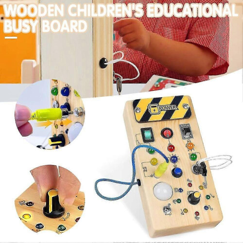 Portable Bus Board With Light Button, Lightweight Puzzle Travel Toy 1