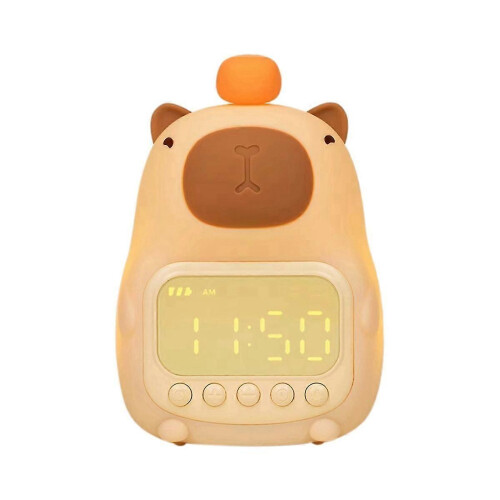 Capybara Themed Bedside LED Snooze Clock,Rechargeable Nightlight,Touch Control-the Perfectgift for S 1