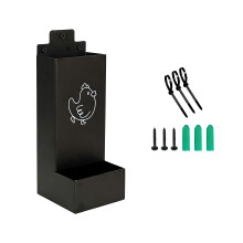 Large Capacity Metal Chicken Feed Dispenser Engineered-Black