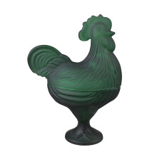 Lustiges Hähnchen-förmiges Bonbonglas mit Deckel,-mattgrün