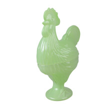 Funny Rooster Themed Glass Storage Jar With Lid-emerald green
