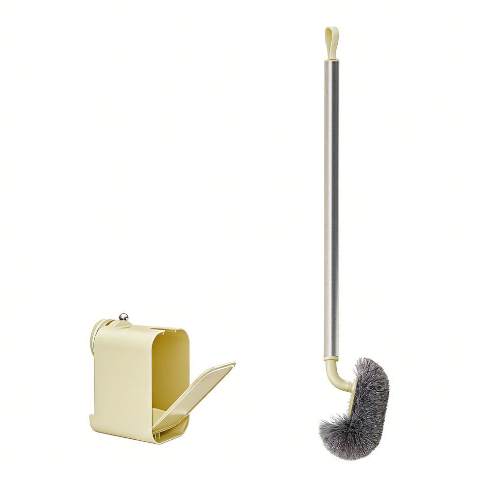 Heavy Duty Toilet Brush Set Strong Bristles-cream color