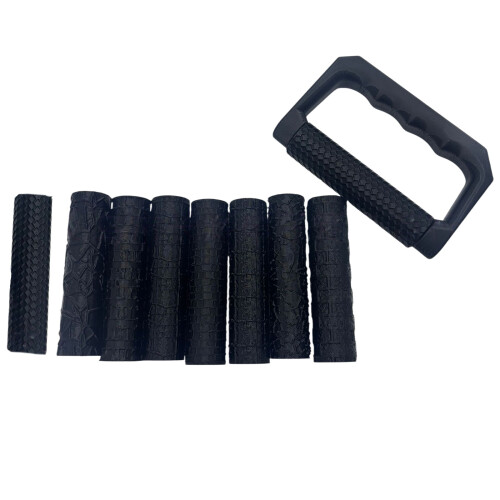 Pack of 9 Clay Texture Rollers Set With 8pcs Wheel and-Black