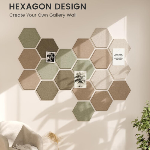 Hexagon Felt Board with Pushpins And Adhesive for Office Home-A 2