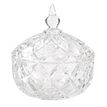 Elegantes Klarglas-Kristall-Bonbonglas mit Deckel, dekorative,-A